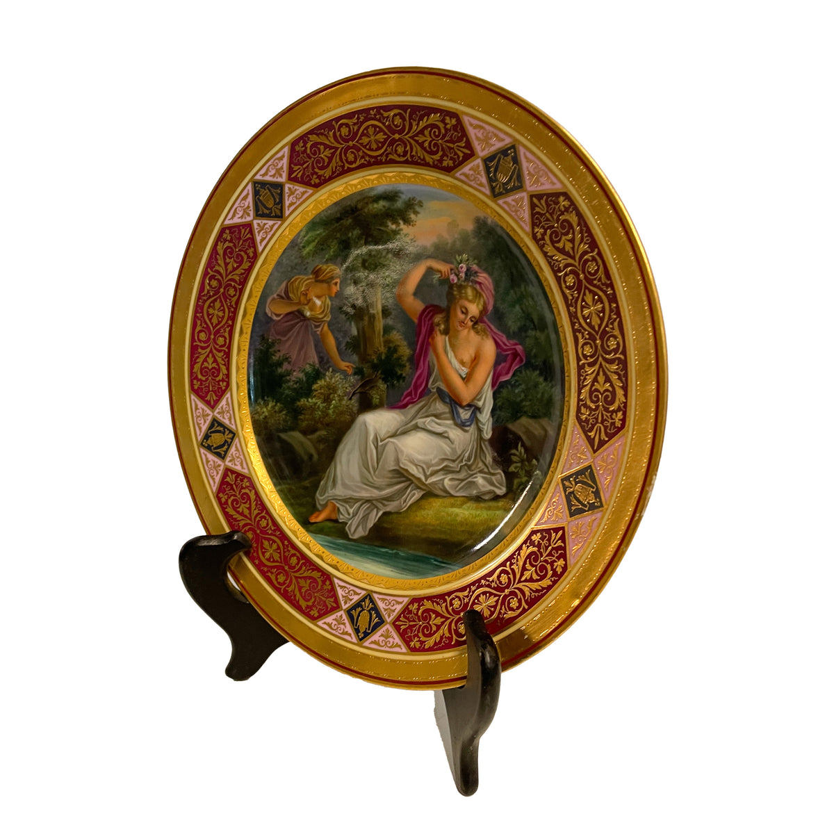 Antique Royal Vienna Handpainted Porcelain Cabinet Plate Greek Goddess Daphne circa 1890