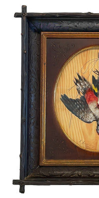 Pair Italian Still Life Trompe-l'œil Oil Paintings Dead Birds Firenze Italy by Michelangelo Meucci, 1873