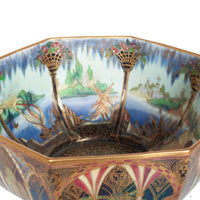 Antique Wedgwood Fairyland Lustre Porcelain "Moorish Smoke & Ribbons" Bowl 1920