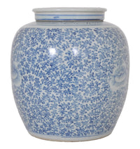 Antique Chinese Qing Dynasty Blue & White Porcelain Ginger Jar, Circa 1850