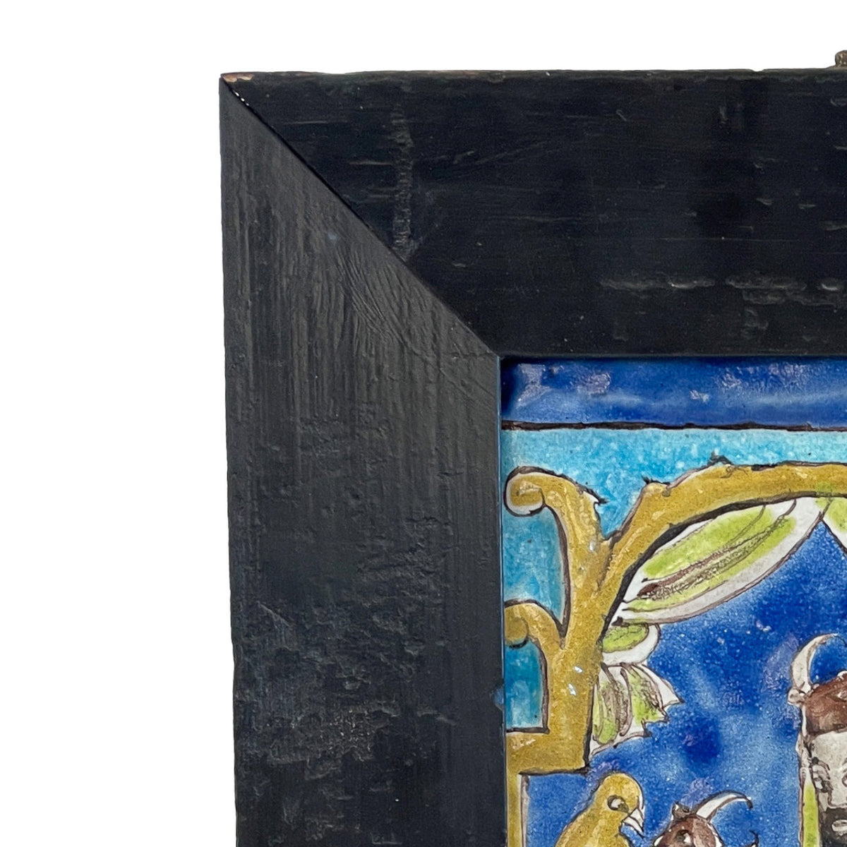 Antique 18th Century Persian Islamic Safavid Cuerda Seca Pottery Tile Rostam Circa 1700