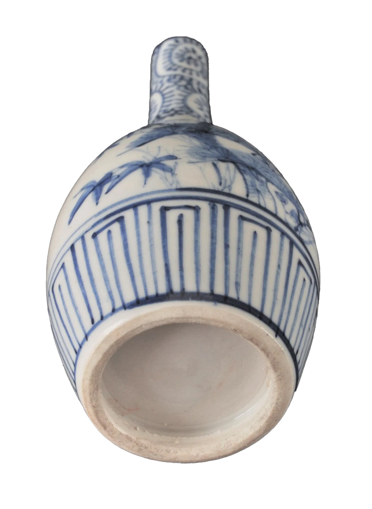 Antique Japanese Meiji Period Blue & White Bottle Shaped Vase, Circa 1890