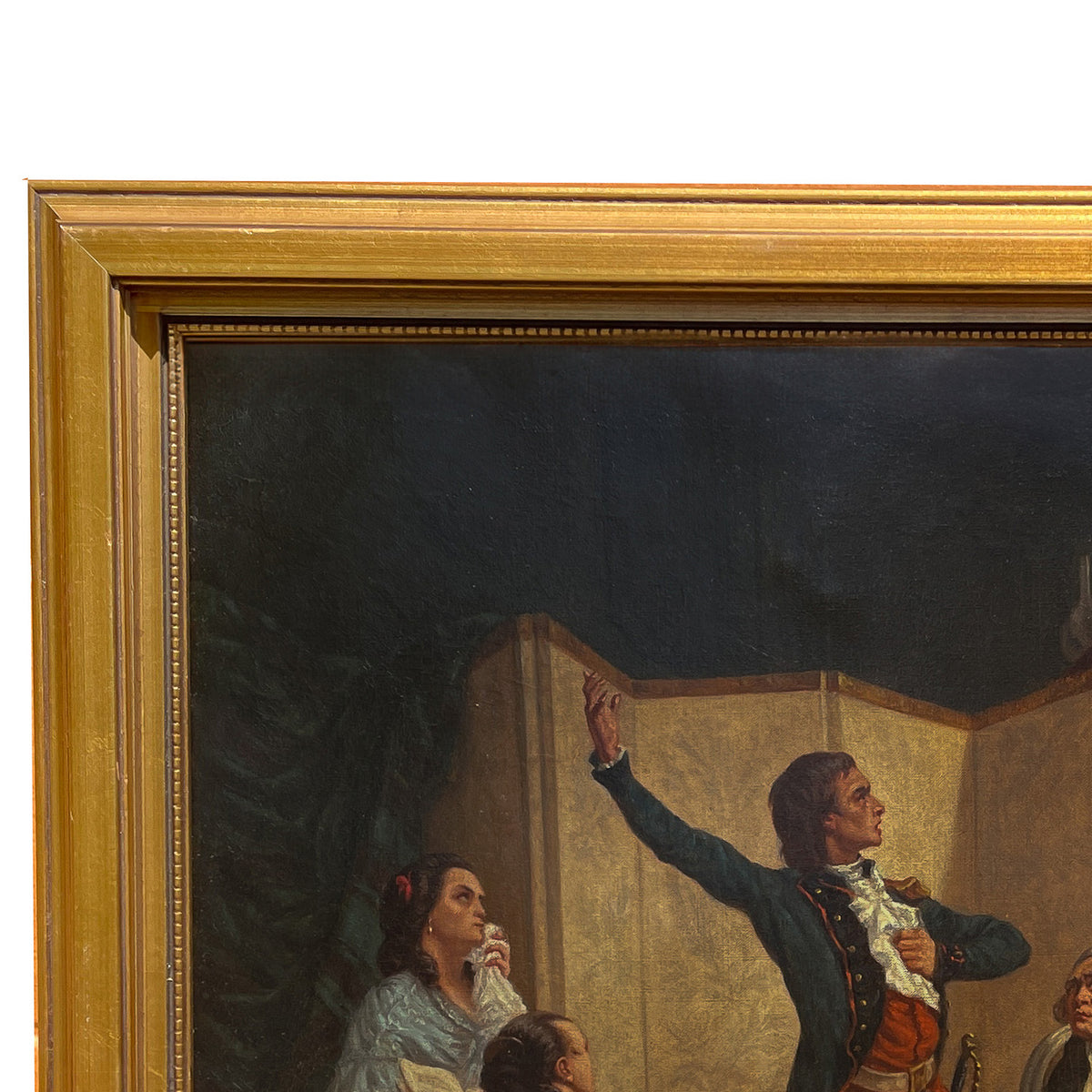 Antique French Oil Painting Claude Rouget de LiIsle Singing "La Marseillaise" by Isidore Alexandre Augustin Pils, Circa 1849