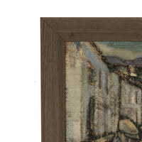 Irish Oil on Panel Painting "Fisherman Roundstone" Connemara Galway by George F Campbell Circa 1950