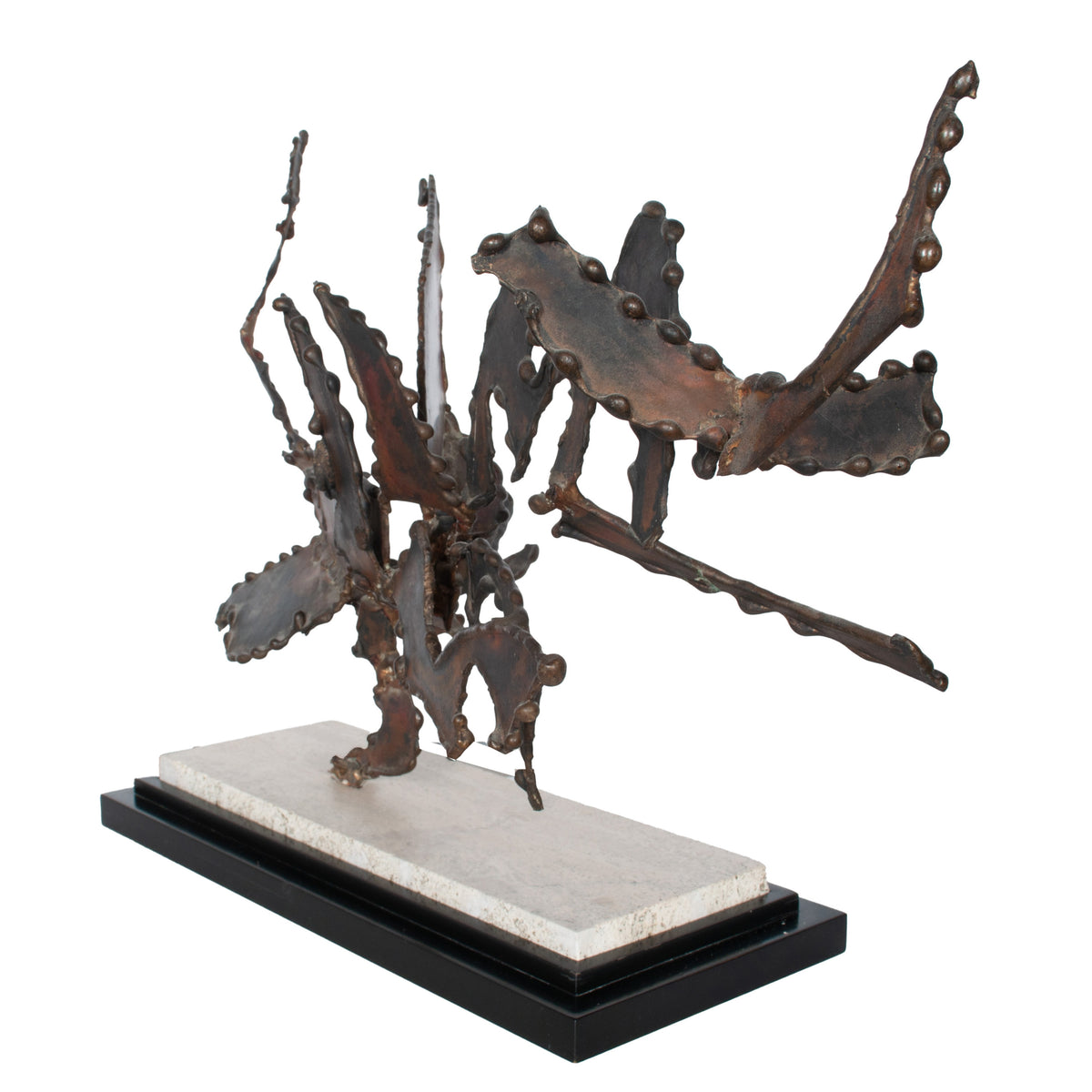 Oregon Pacific Northwest Artist Brutalist Bronze "Charging Animal" Sculpture by Tom Hardy 1985
