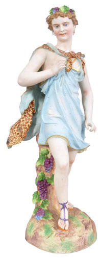 Fine and Large Pair of Antique Continental Porcelain Bisque Figurines of Adam and Eve, Circa 1870