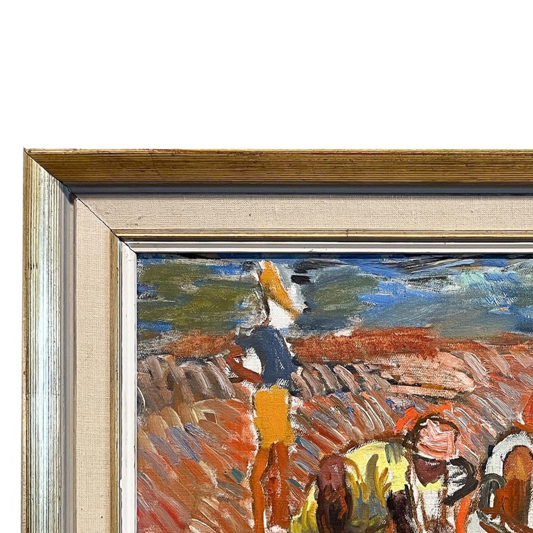 WPA Impressionist Figurative Landscape Oil Painting Panel "Ocho Rios" Jamaica by Isabella Howland 1940