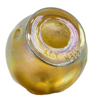 Antique Tiffany Art Nouveau Iridescent Gold Favrille Miniatue Art Glass Vase NY, Circa 1905