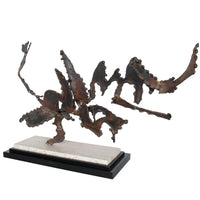 Oregon Pacific Northwest Artist Brutalist Bronze "Charging Animal" Sculpture by Tom Hardy 1985