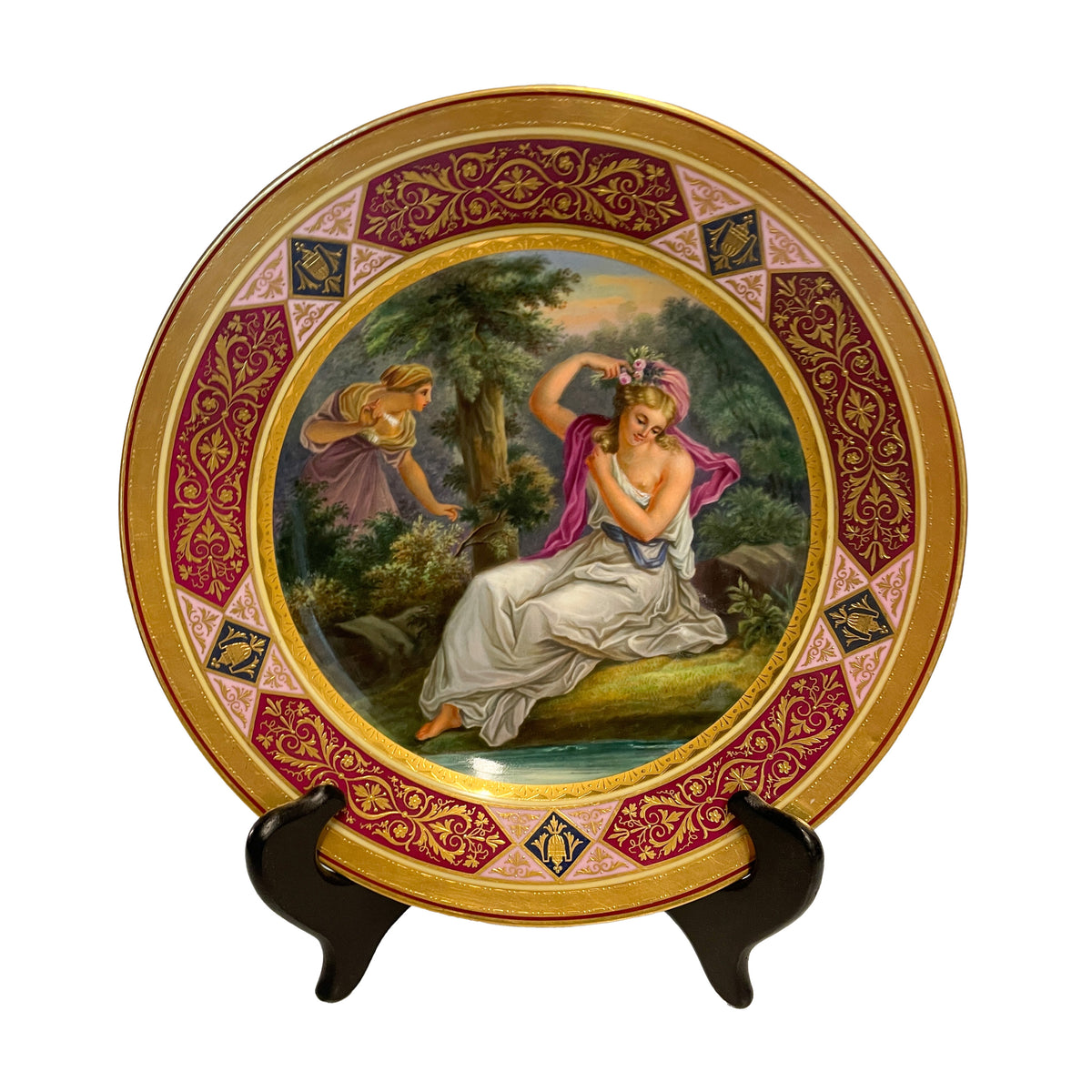 Antique Royal Vienna Handpainted Porcelain Cabinet Plate Greek Goddess Daphne circa 1890