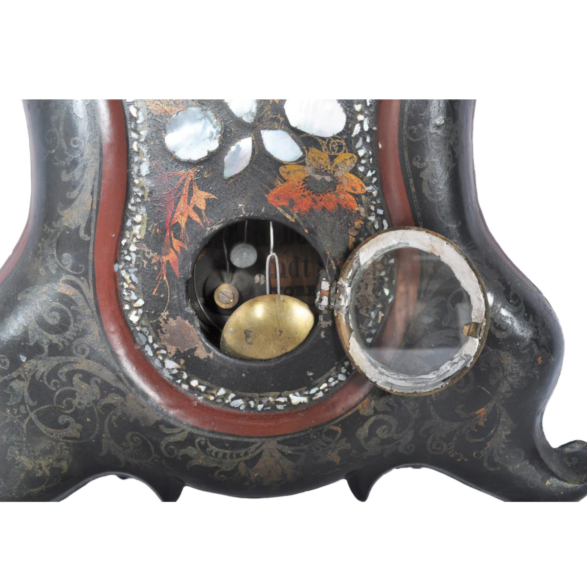 Antique American Empire Period Cast Iron Clock, Circa 1860