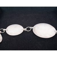 MCM Native American Navajo Silver Engraved Storyteller Concho Belt Willie Yazzie circa 1960