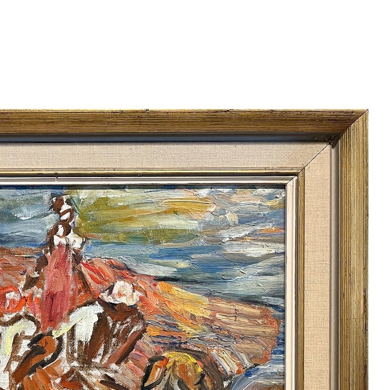 WPA Impressionist Figurative Landscape Oil Painting Panel "Ocho Rios" Jamaica by Isabella Howland 1940