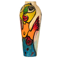 Large Abstract Expressionist Papier-mâché Painted Floor Sculpture Vase 1985 by Peter Robert Keil