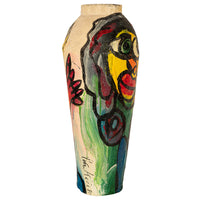 Large Abstract Expressionist Papier-mâché Painted Floor Sculpture Vase 1985 by Peter Robert Keil