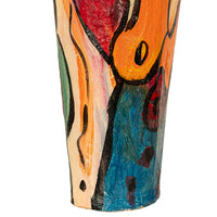 Large Abstract Expressionist Papier-mâché Painted Floor Sculpture Vase 1985 by Peter Robert Keil