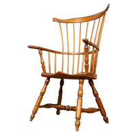 Antique 18th Century American New England Fan Back Maple Windsor Arm Chair 1780