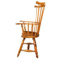 Antique 18th Century American New England Fan Back Maple Windsor Arm Chair 1780