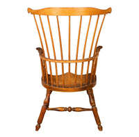 Antique 18th Century American New England Fan Back Maple Windsor Arm Chair 1780