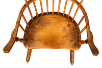 Antique 18th Century American New England Fan Back Maple Windsor Arm Chair 1780