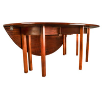 Antique Irish Georgian Mahognay Wake Hunt Harvest Dining 8' Gateleg Table 1820
