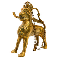 Antique Gilt Bronze Islamic Calligraphy Lion Table Lighter Lamp Aquamanile 1860