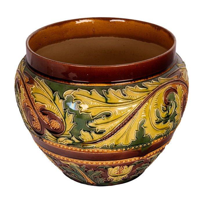 Antique Large Art Nouveau Doulton Lambeth Pottery Stoneware Jardiniere 1890