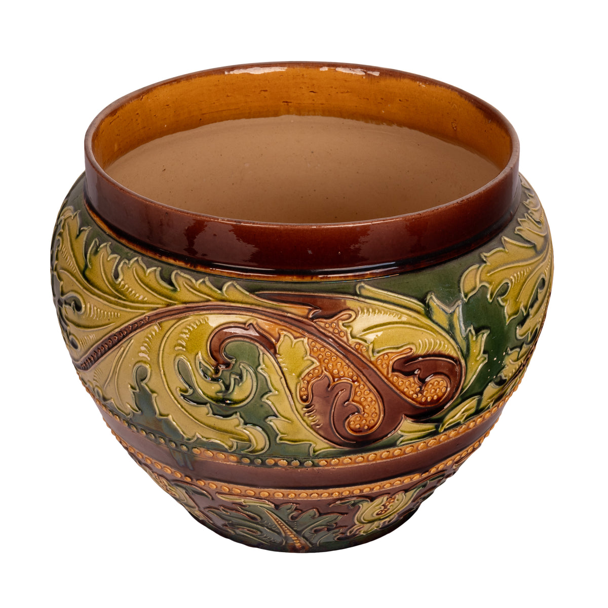 Antique Large Art Nouveau Doulton Lambeth Pottery Stoneware Jardiniere 1890