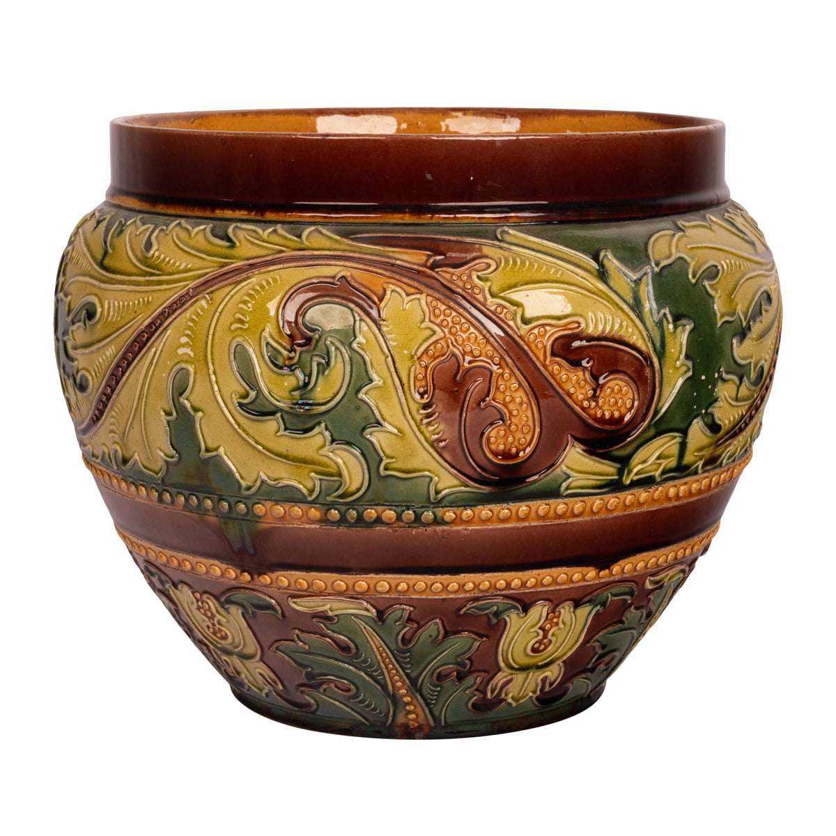 Antique Large Art Nouveau Doulton Lambeth Pottery Stoneware Jardiniere 1890