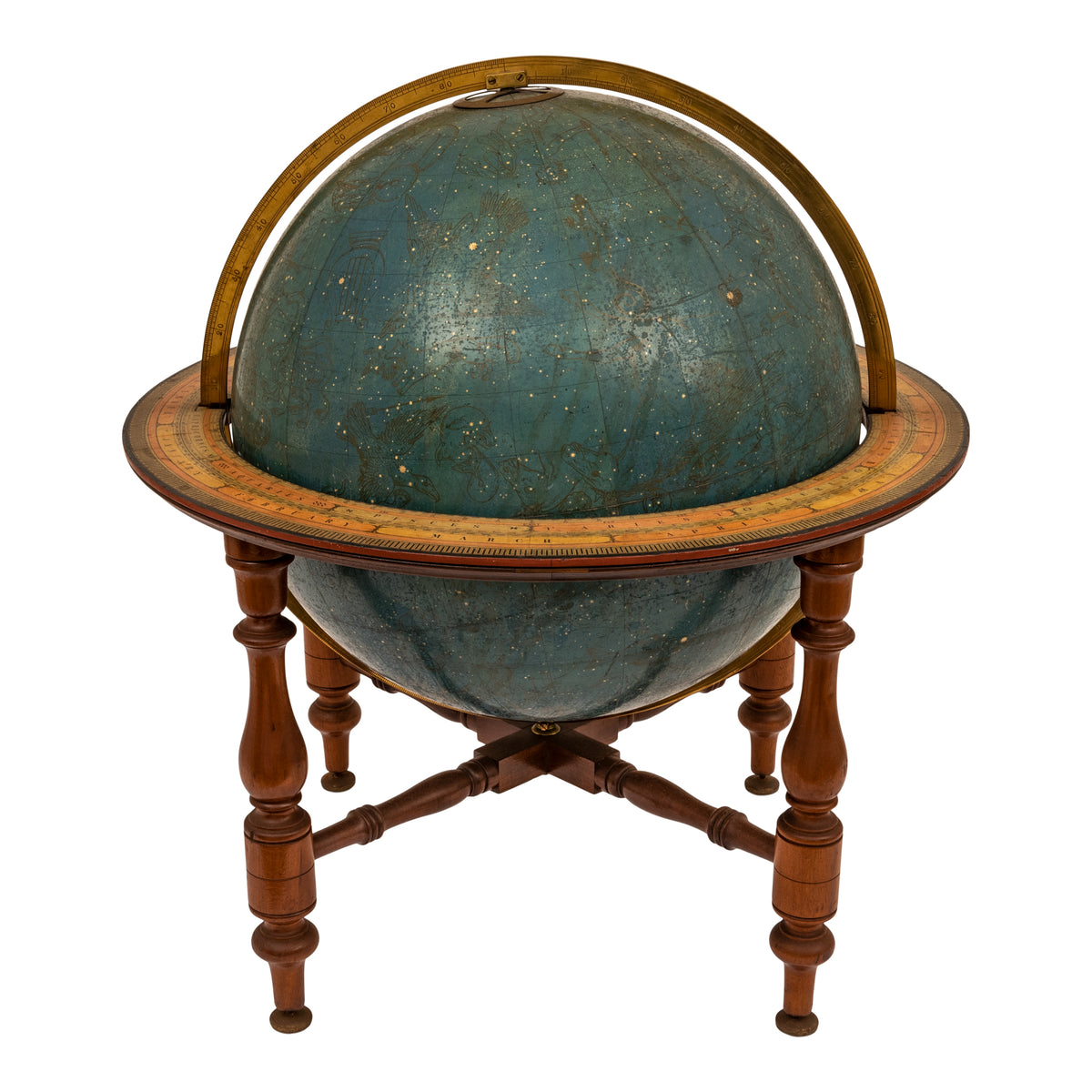 Antique 19th C. W & A K Johnston 18" Celestial Library Floor Globe on Stand London 1879