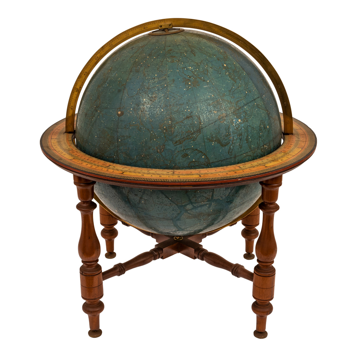 Antique 19th C. W & A K Johnston 18" Celestial Library Floor Globe on Stand London 1879