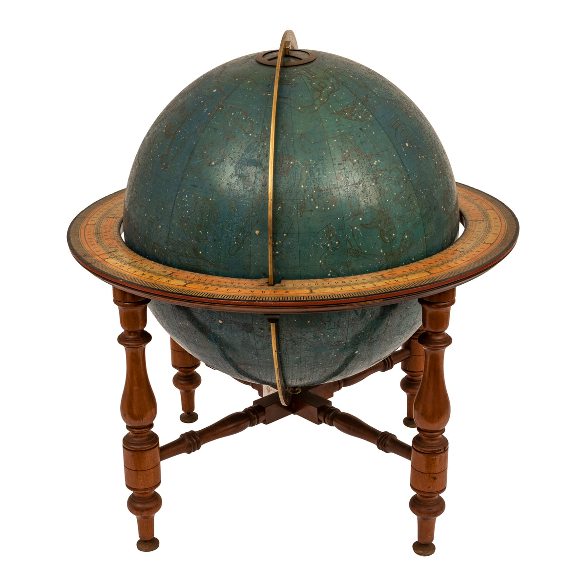 Antique 19th C. W & A K Johnston 18" Celestial Library Floor Globe on Stand London 1879