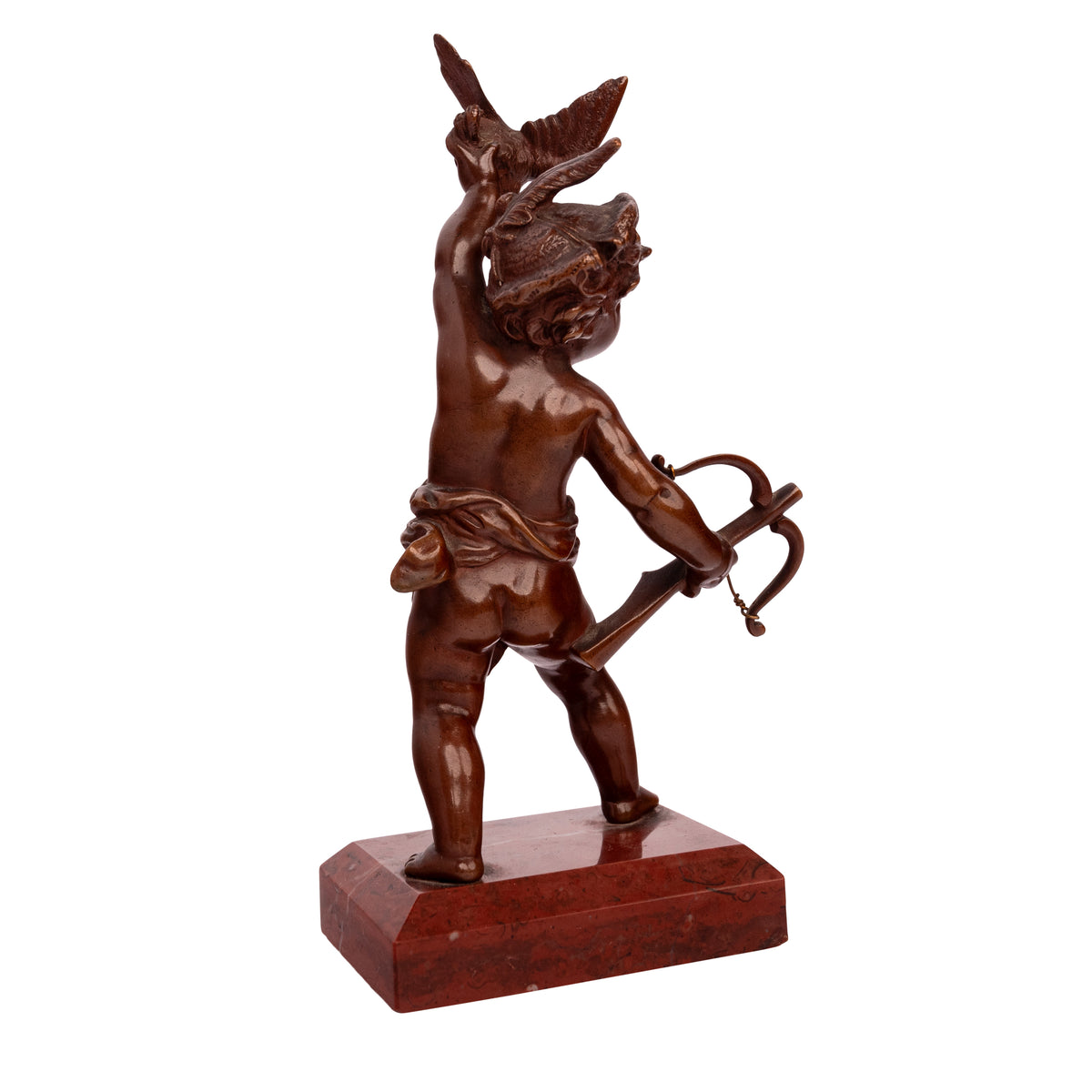 Antique Italian Grand Tour Bronze Hunting Putti Sculptures Statues Marble 1850
