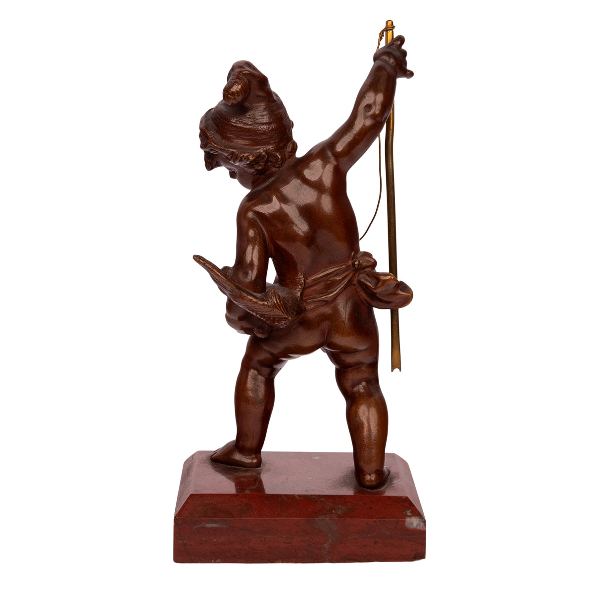 Antique Italian Grand Tour Bronze Hunting Putti Sculptures Statues Marble 1850