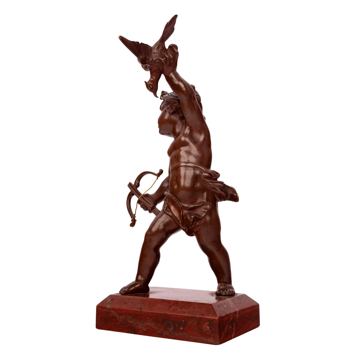 Antique Italian Grand Tour Bronze Hunting Putti Sculptures Statues Marble 1850