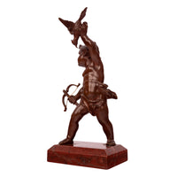 Antique Italian Grand Tour Bronze Hunting Putti Sculptures Statues Marble 1850