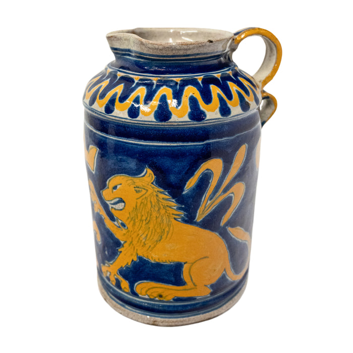 Antique Italian Montelupo Majolica Renaissance Boccale Armorial Jug Pitcher 1600