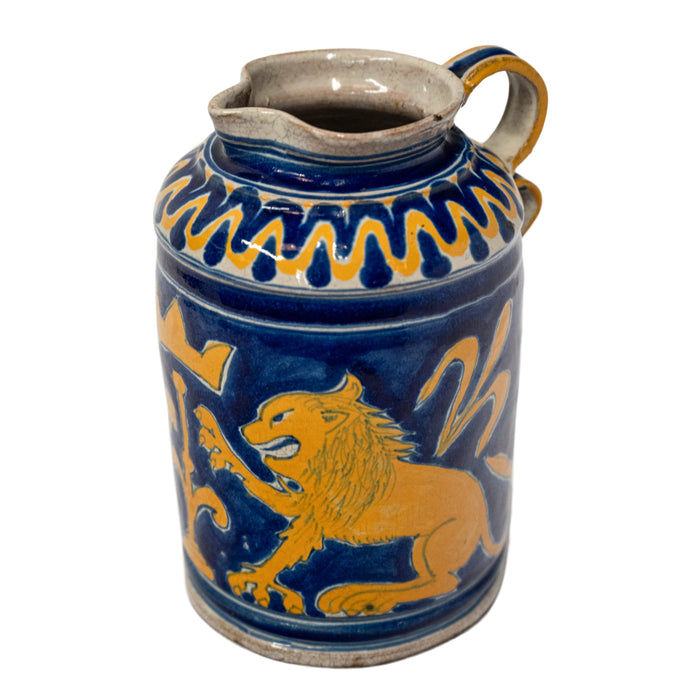 Antique Italian Montelupo Majolica Renaissance Boccale Armorial Jug Pitcher 1600
