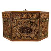 Antique 18th Century Georgian Mahoghany Paper Scroll Work Tea Caddy Box 1780