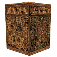 Antique 18th Century Georgian Mahoghany Paper Scroll Work Tea Caddy Box 1780