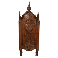 Pair Antique French Provincial Carved Walnut Kitchen Salt Flour Boxes Fariniere