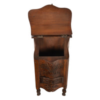 Pair Antique French Provincial Carved Walnut Kitchen Salt Flour Boxes Fariniere