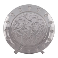 Large Art Deco Rene Lalique Glass Cote d'Or Bachantes Charger Bowl Platter 1943