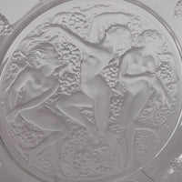 Large Art Deco Rene Lalique Glass Cote d'Or Bachantes Charger Bowl Platter 1943