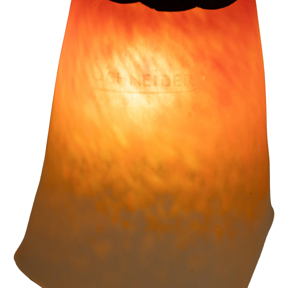 Antique French Art Deco Charles Schneider Art Glass Edgar Brandt Iron Lamp 1920