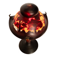 Antique French Galle Style Muller Freres Cameo Art Glass Landscape Table Lamp