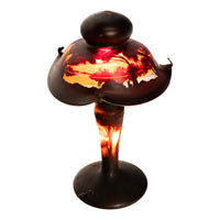 Antique French Galle Style Muller Freres Cameo Art Glass Landscape Table Lamp