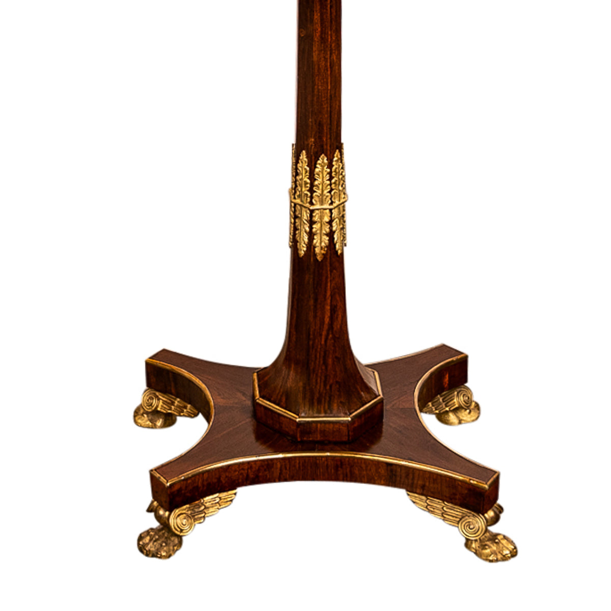 Pair Antique French Empire Napoleonic Neoclassical Rosewood Ormolu Side Tables, Circa 1805
