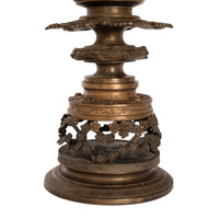 Large Antique Japanese Meiji Bronze Koro Censer insense Burner Urn Eagle & Snake Circa 1890