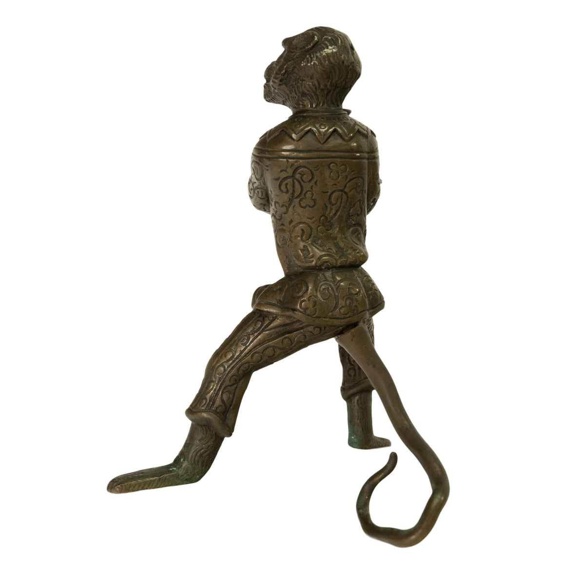 Pair Antique French Bronze Figural Monkey Statue Candleholders Candlesticks 1900